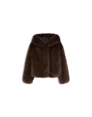 버쉬카 후드 페이크 퍼 숏 자켓 2938/273 BROWN