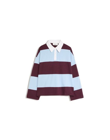 버쉬카 스트라이프 폴로 긴팔 티셔츠 3087/190 BURGUNDY