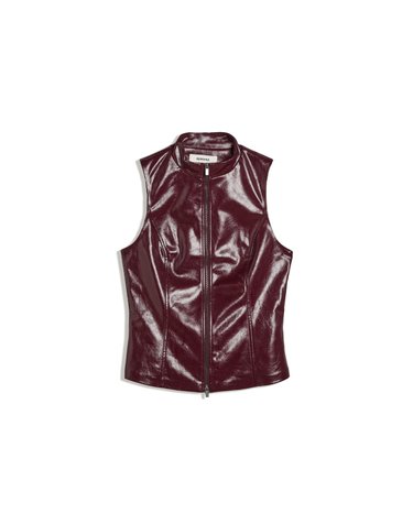 버쉬카 하이넥 지퍼 민소매 베스트 3165/710 BURGUNDY