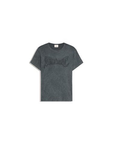 버쉬카 슬림핏 배지 크루넥 반팔 티셔츠 4314/777 BLACK