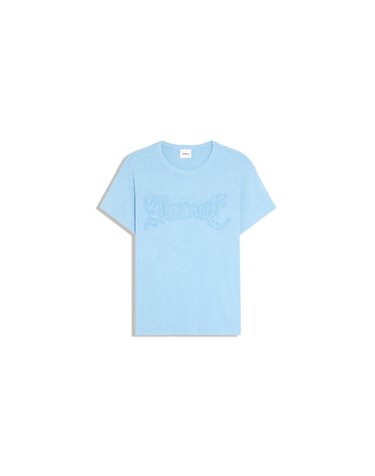 버쉬카 슬림핏 배지 크루넥 반팔 티셔츠 4314/777 BLUE
