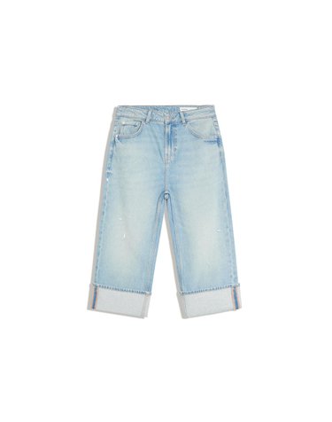 버쉬카 롤업 카프리 크롭 청바지 4316/211 LIGHT BLUE