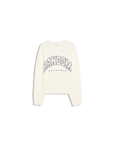 버쉬카 자수 와플 니트 라운드넥 스웨터 3612/376 OFF WHITE
