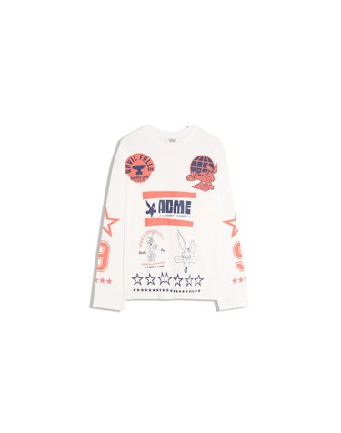 버쉬카 오버사이즈 루니툰즈 긴팔 티셔츠 4070/071 OFF WHITE