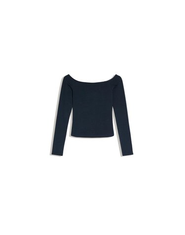 버쉬카 오프숄더 크롭 긴팔 티셔츠 3492/443 NAVY