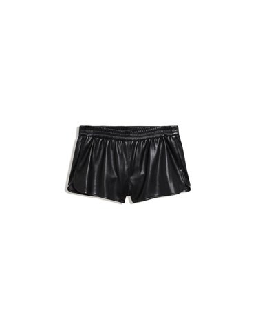 버쉬카 가죽 이펙트 박서 미니 반바지 3743/677 BLACK