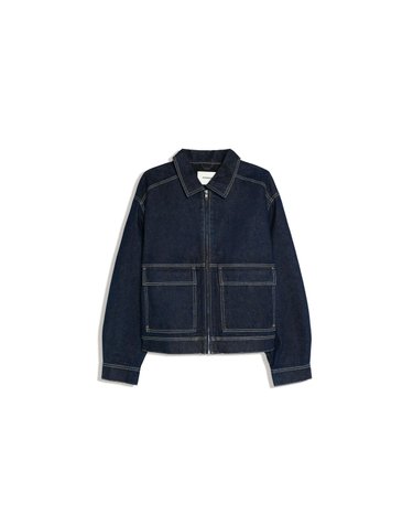 버쉬카 지퍼 플랩포켓 데님 봄버 자켓 3365/335 NAVY