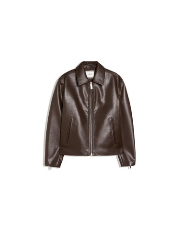 버쉬카 박시핏 레더 이펙트 집업 자켓 2116/677 BROWN