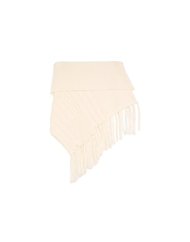 버쉬카 케이블 니트 프린지 판초 4198/196 BLUE