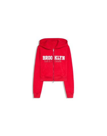 버쉬카 패치 집업 후드 스웨트셔츠 4205/478 RED