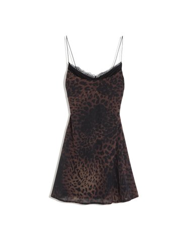 버쉬카 애니멀 프린트 튤 미니 원피스 4389/187 BROWN