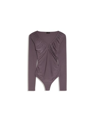 버쉬카 브이넥 셔링 긴팔 바디수트 3160/714 DARK GREY