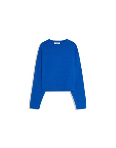 버쉬카 크롭 라운드넥 니트 스웨터 2465/376 BLUE