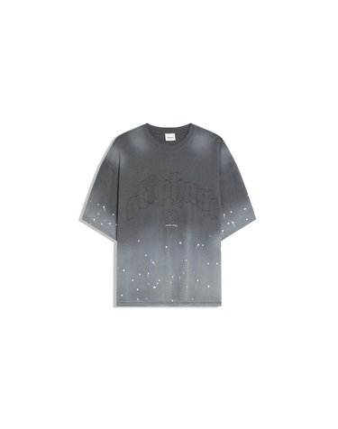 버쉬카 박시 워시드 그래픽 반팔 티셔츠 4023/099 GREY