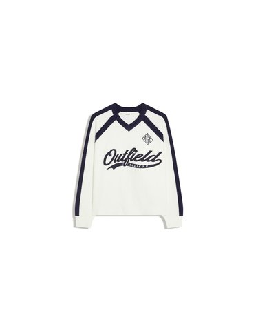 버쉬카 자수 브이넥 니트 스웨터 4148/693 OFF WHITE