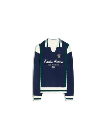 버쉬카 케이블 니트 폴로 스웨터 4240/376 BLUE