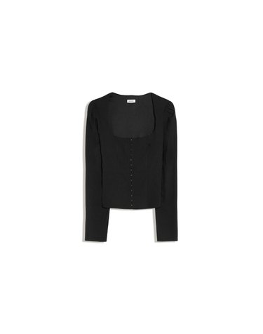 버쉬카 스퀘어넥 코르셋 긴팔 탑 4247/710 BLACK