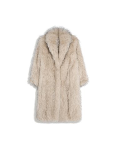 버쉬카 숄칼라 오버핏 롱 퍼 코트 3184/407 BEIGE