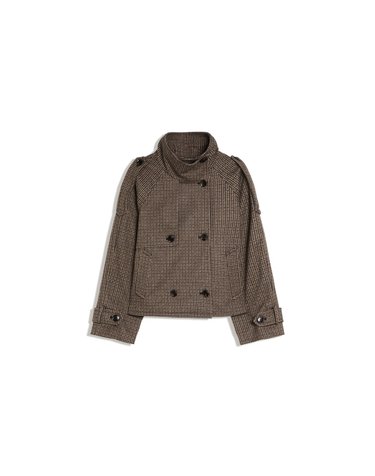 버쉬카 펠트 이펙트 체크 크롭 자켓 2739/758 BROWN