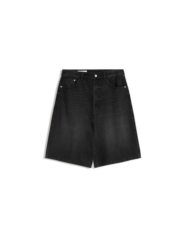 버쉬카 슈퍼 배기 데님 버뮤다 반바지 4027/534 BLACK