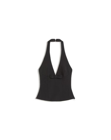 버쉬카 폴리아미드 홀터넥 리본 탑 3602/710 BLACK