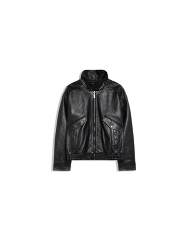 버쉬카 레더 퍼넬넥 봄버 자켓 3520/726 BLACK