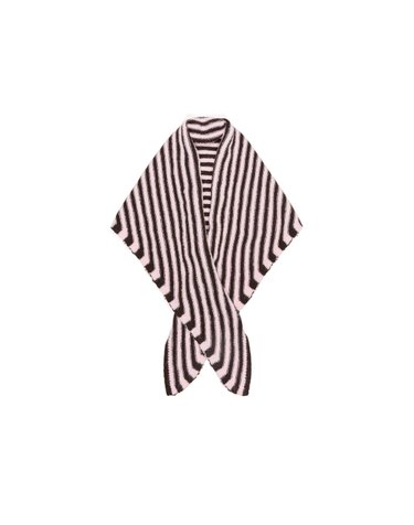 버쉬카 스트라이프 삼각 니트 스카프 4575/196 BROWN