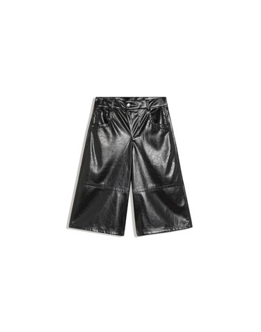 버쉬카 레더 이펙트 버뮤다 팬츠 3950/232 BLACK