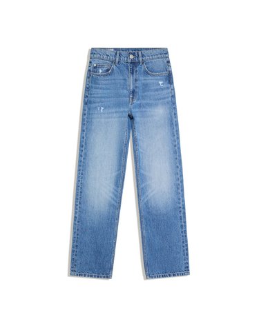 버쉬카 워시드 엠보싱 스트레이트 청바지 3274/388 LIGHT BLUE