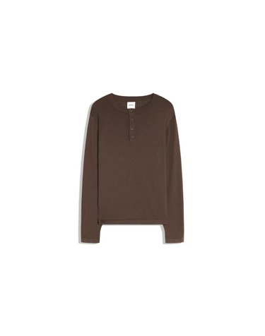 버쉬카 헨리넥 골지 니트 스웨터 2724/596 BROWN