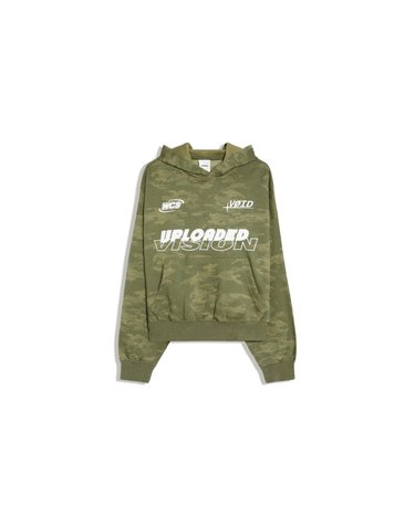 버쉬카 오버핏 프린트 포켓 후드 맨투맨 3659/260 KHAKI