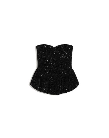 버쉬카 스팽글 페플럼 코르셋 튜브탑 3742/128 BLACK