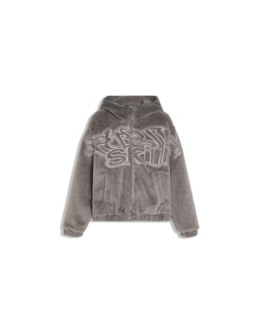 버쉬카 오버사이즈 후드 시어링 자켓 3593/752 GREY