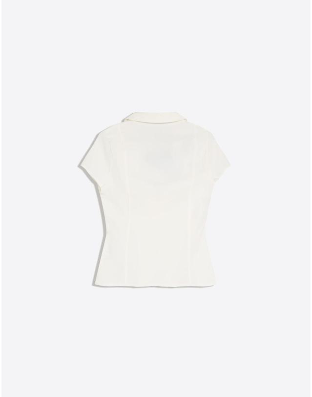 버쉬카 버쉬카 슬림핏 집업 반팔 셔츠 화이트 1268/710 WHITE 착용컷