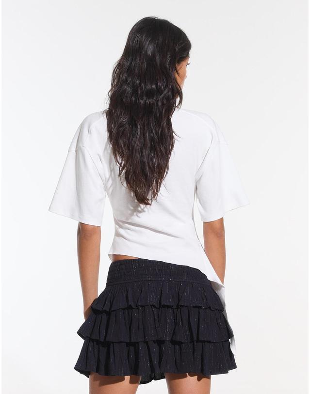 버쉬카 버쉬카 메탈릭 얀 러플 미니 스커트 1419/207 NAVY 블랙 착용컷