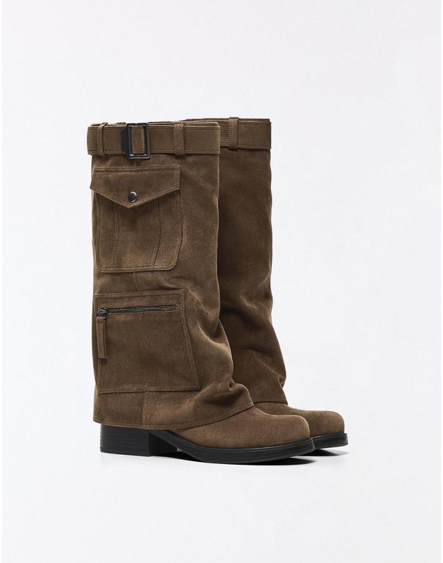 버쉬카 버쉬카 테크니컬 포켓 플랫 부츠 1006/764 BROWN 브라운 착용컷