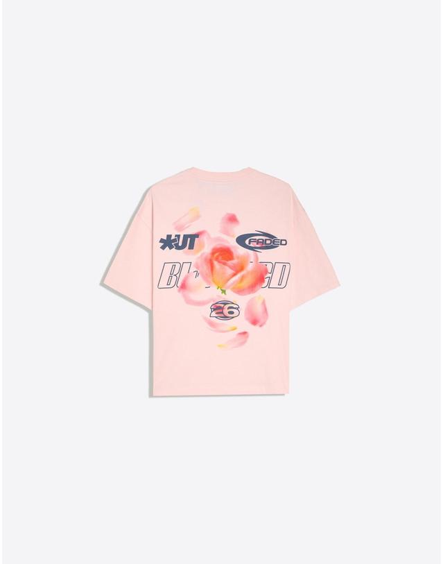 버쉬카 버쉬카 박시핏 프린트 반팔 티셔츠 2022/696 PINK 핑크 착용컷