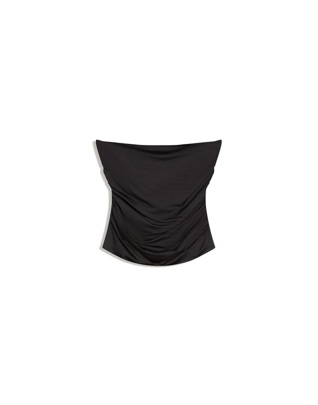 버쉬카 버쉬카 블랙 셔링 튜브탑 1395/360 BLACK 착용컷