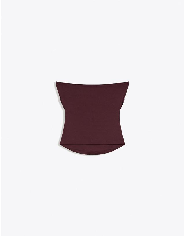 버쉬카 버쉬카 버건디 셔링 튜브탑 1395/360 BURGUNDY 레드 착용컷