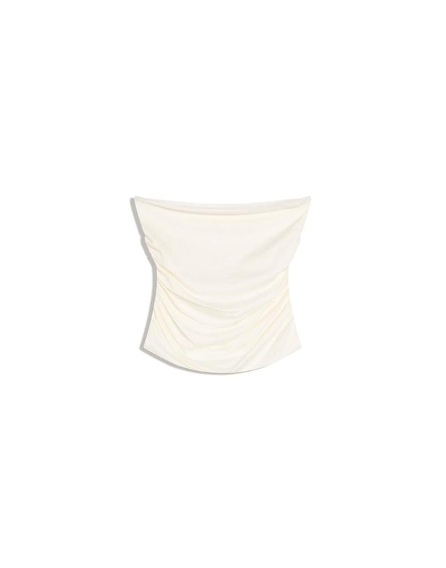 버쉬카 버쉬카 아이보리 셔링 튜브탑 1395/360 OFF WHITE 착용컷