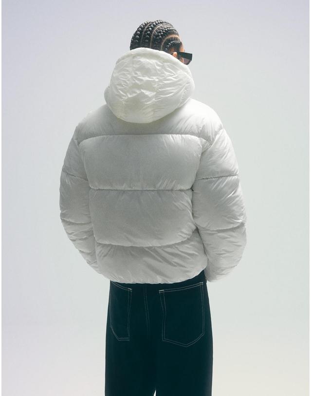 버쉬카 버쉬카 테크니컬 라이트 화이트 후드 패딩 자켓 6787/551 WHITE 착용컷