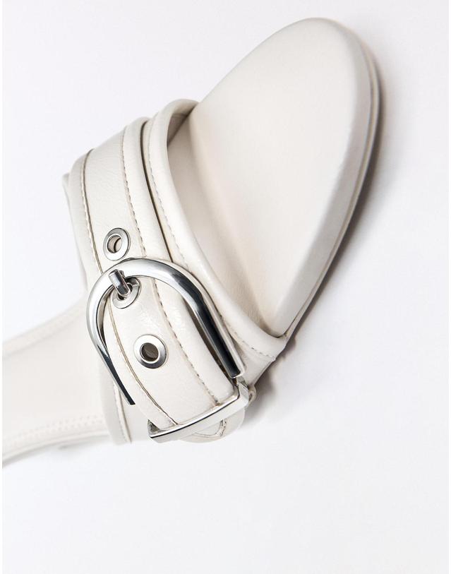 버쉬카 버쉬카 버클 장식 힐 뮬 1722/864 WHITE 화이트 착용컷