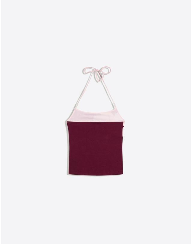 버쉬카 버쉬카 플라워 프린트 홀터 탑 2017/093 BURGUNDY 멀티컬러 착용컷