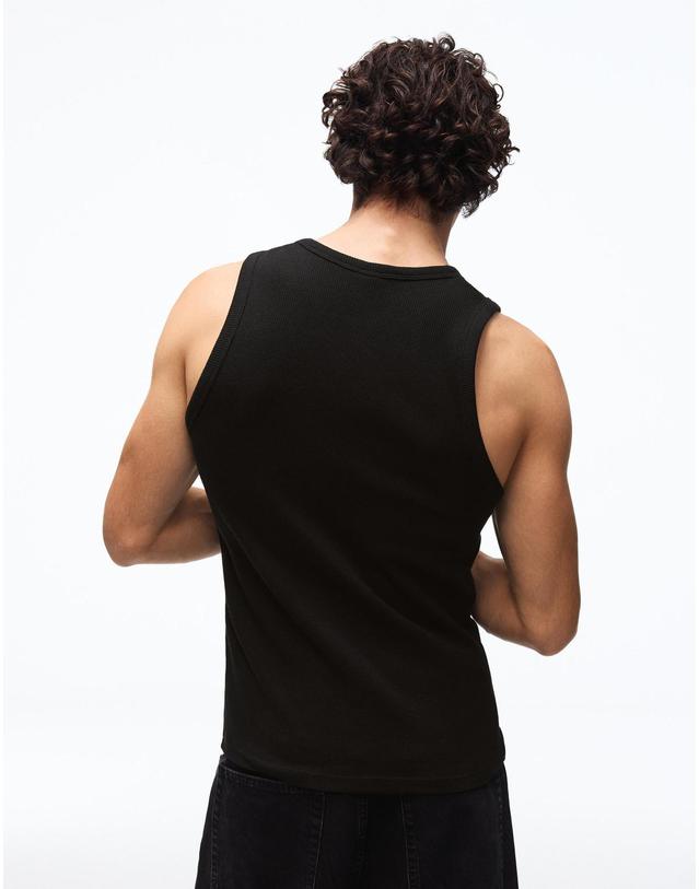 버쉬카 버쉬카 와플니트 프린트 민소매 블랙 탑 0076/134 BLACK 착용컷