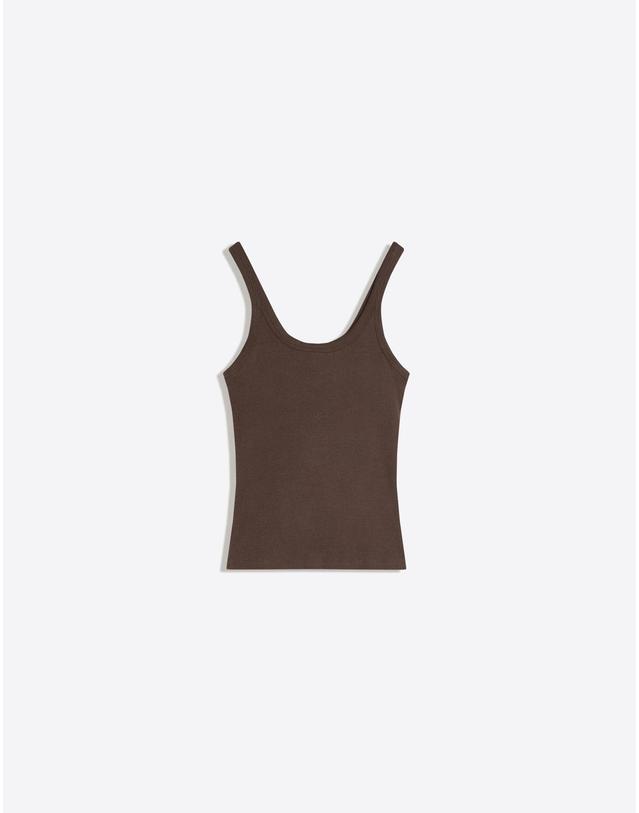 버쉬카 버쉬카 리브드 슬림핏 브라운 민소매 탑 1221/134 BROWN 착용컷