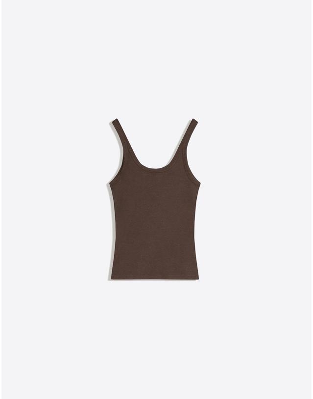 버쉬카 버쉬카 리브드 슬림핏 브라운 민소매 탑 1221/134 BROWN 착용컷