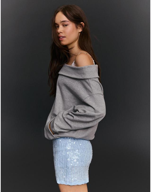 버쉬카 버쉬카 글리터 시퀸 레이스 미니 스커트 1272/662 LIGHT BLUE 블루 착용컷