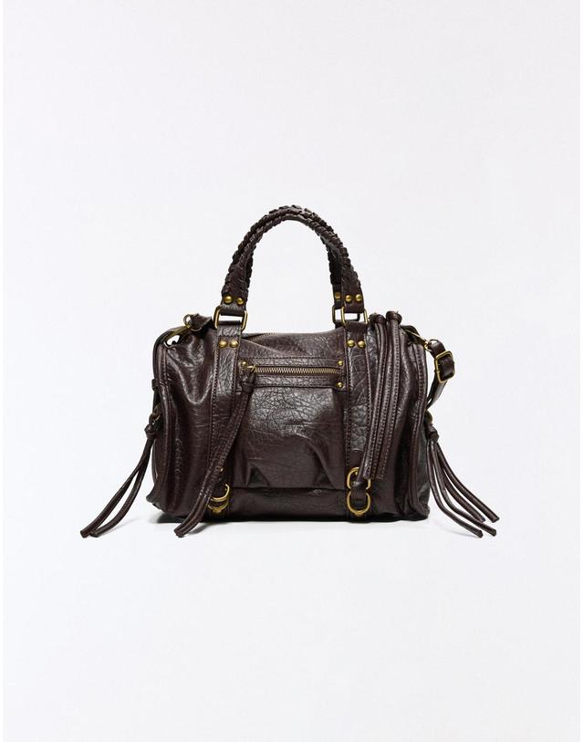 버쉬카 버쉬카 브레이드 핸들 태슬 볼링백 8987/184 BROWN 초콜릿 착용컷