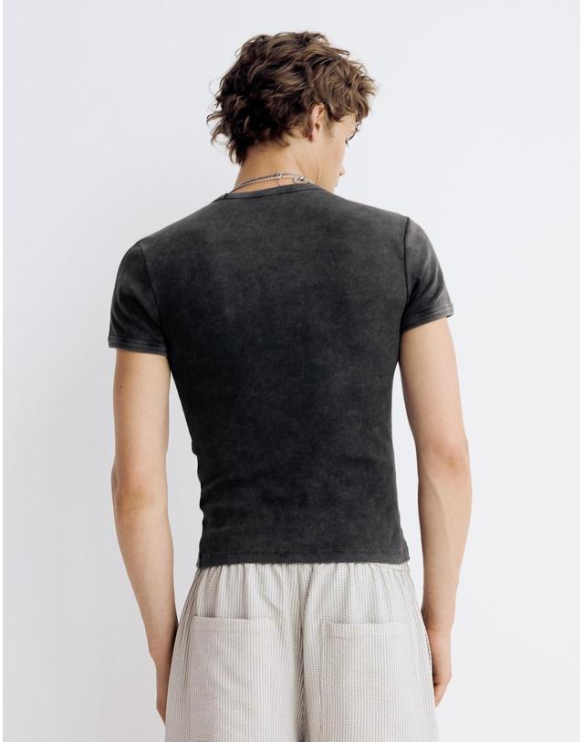 버쉬카 버쉬카 슬림핏 골지 반팔 티셔츠 2481/538 GREY 그레이 착용컷