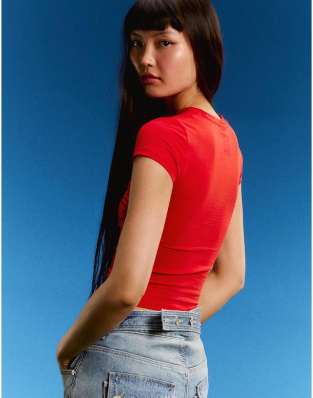버쉬카 버쉬카 에드하디 프린트 반팔 티셔츠 2375/777 RED 레드 착용컷